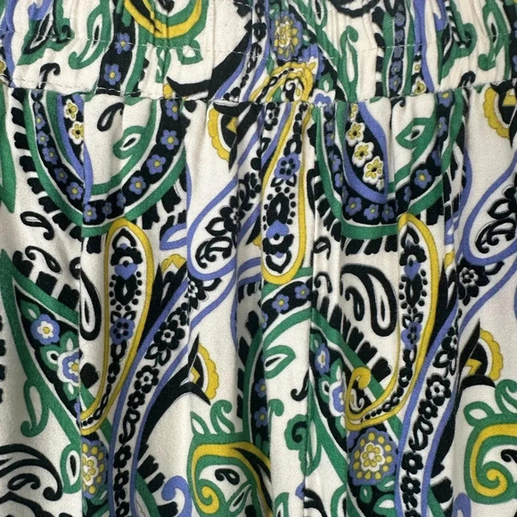 Haute Hippie Pants Size XL Wide Leg Paisley Green Maximalist Dopamine Boho - Picture 6 of 9